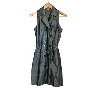 Ann taylor grey Ramie blend sleeveless dress‎
